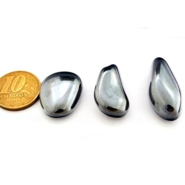 Imagem de 03 Hematita Pedra Rolado Colar Mandala Esoterismo REFF 54.6