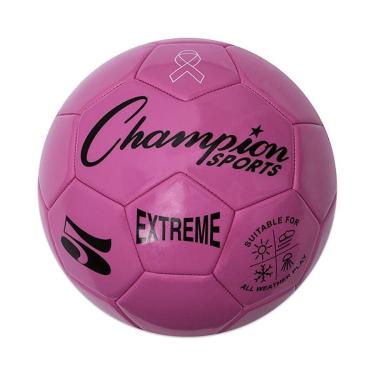 Imagem de Champion Sports Bola de futebol Extreme Series, tamanho regulador 5 – bolas padrão universitárias, profissionais e de liga – para todos os climas, toque macio, retenção máxima de ar – para adultos, adolescentes, rosa