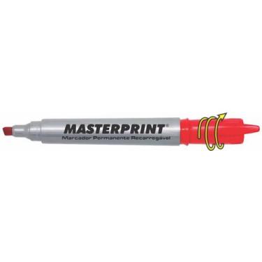 Imagem de Pincel Marcador Permanente MP 616 Vermelho Recarregável Caixa com 12 -