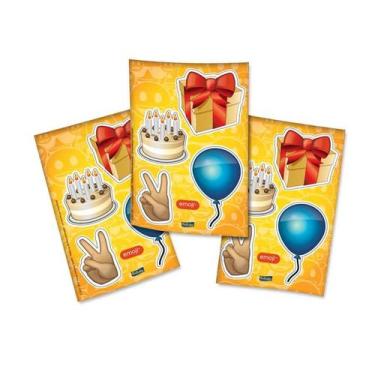 Imagem de Adesivo Especial 4 Unidades - Emoji - Festcolor, UNICA, U