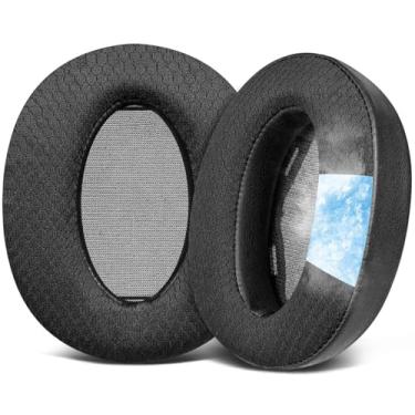 Imagem de SOULWIT Almofadas de reposição de gel refrigerante para Sony WH-H910N H910 h.Ear on 3 os fones de ouvido sem fio com cancelamento de ruído, Com espuma de isolamento de ruído - Preto