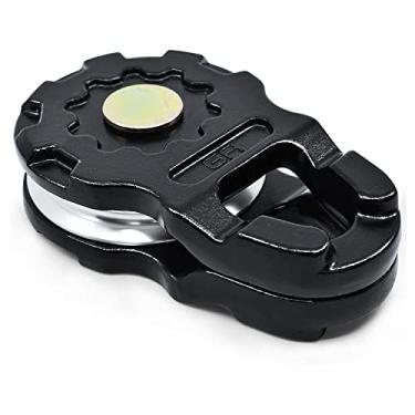 Imagem de GearAmerica Polia Ultra Snatch Block de alumínio preta | Sistema de polia de guincho resistente para corda sintética ou cabo de aço de até 9/40.6 cm | Dobre a capacidade do seu guincho, estenda a vida