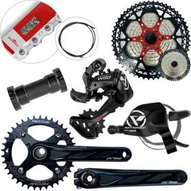 Imagem de Kit Relação Grupo Absolute 12v Completo Pedivela 1x12v Mountain Bike MTB Cassete 11x52 Ciclismo Bicicleta