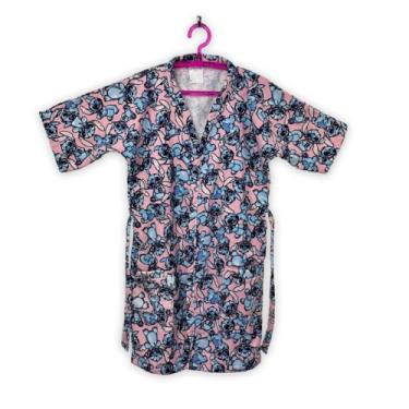 Imagem de Roupão Aveludado Infantil Quimono Estampado Stitch M Com 1 peça