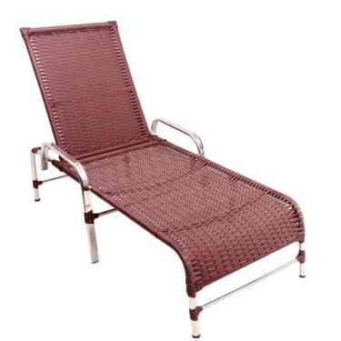 Imagem de Espreguiçadeira Esteira Catar de Alumínio Piscina Vinho Dark