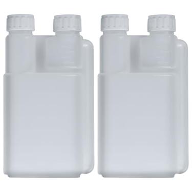 Imagem de brougetme Pacote com 2 frascos de shot padrão com garrafa de medição de 473 ml, frasco de plástico com copos de shot embutidos e suporte de copo para bebidas alcoólicas, viagens ao ar livre