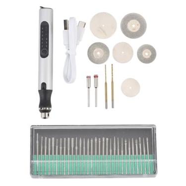 Imagem de Cffuvros Caneta de Gravura Elétrica, 3 Ajuste de Velocidade Visível, Interface do Tipo C Caneta de Gravura Sem Fio para Jóias Gravadas Modelo de Resina de Madeira de Metal