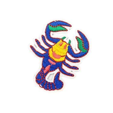 Imagem de Ruoming Ruoming 1 peça de emblema bordado para signos do zodíaco, 8 x 8 cm, preto e dourado, design de constelação (Escorpião)