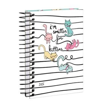 Imagem de Agenda Mini 2026 Capa Dura Pets Gatinhos Listras Black