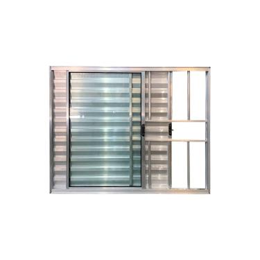 Imagem de Veneziana 3 Folhas Com Grade Brilhante 100x150 Linha 18 Esmeralda