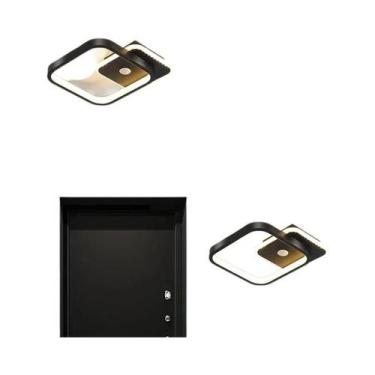 Imagem de Lâmpada De Teto LED Com Sensor De Movimento PIR Preto Para Corredor, V