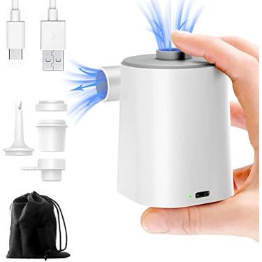 Imagem de LiltsDRae Mini bomba de ar para infláveis, portátil, elétrica tipo C, recarregável, infla rapidamente para boias de piscina, colchão de ar, anel de natação, sacos de armazenamento a vácuo