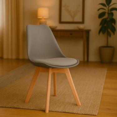 Imagem de Cadeira De Jantar Cozinha Empório Tiffany Saarinen Base Wood - Lar Tex