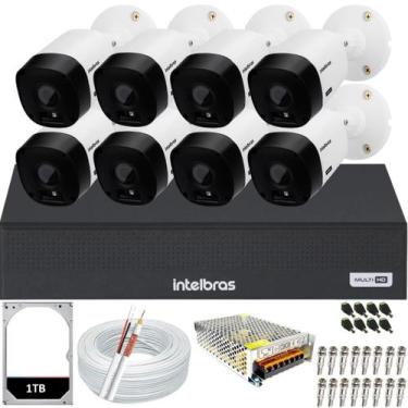 Imagem de Kit Cftv Monitoramento 8 Câmeras Intelbras 1308 HD 1TB