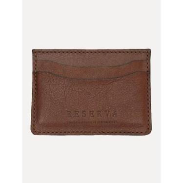 Imagem de Carteira Reserva Masculina Porta-Cartão Couro Outlander Marrom-Masculino