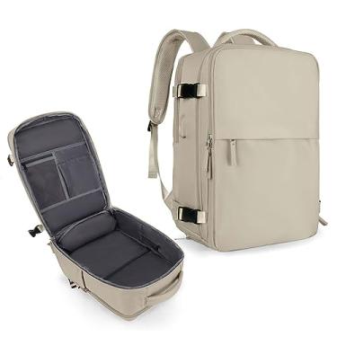 Imagem de Mochila coowoz de viagem esportiva unissex, mala de cabine aprovada por companhias aéreas, para notebook, B - cáqui, Large