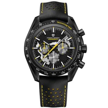 Imagem de Pagani Design PD1779 Relógio masculino Moon Back Relógio de pulso de quartzo de luxo masculino esqueleto esportivo cronógrafo AR safira vidro, PD1779 Yellow-XKA, À prova d'água