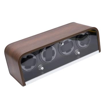 Imagem de Luocute Enrolador de Relógio Automático de 4 Slots Caixa de Armazenamento de Exibição de Enroladores de Relógio Automático Silencioso de 5 Modos Com Luz LED