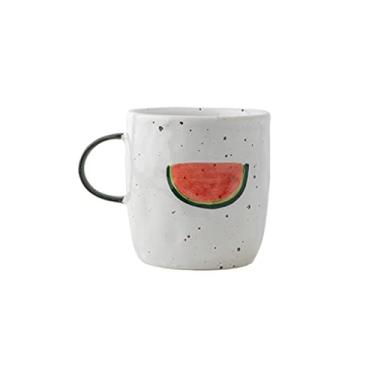 Imagem de GRFIT Caneca de cerâmica feita à mão caneca iogurte aveia copo de leite café da manhã copo infantil aquecimento doméstico com alça caneca de café (cor: latão)