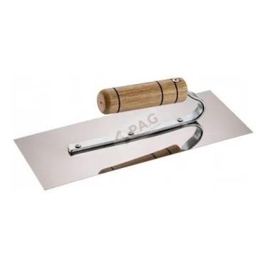 Imagem de Desempenadeira aco inox massa corrida gesso 35x12 p.a.g cabo aberto