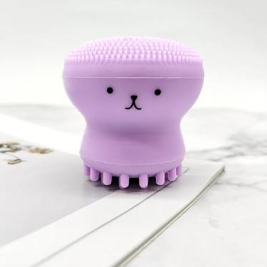 Imagem de 1 escova de limpeza facial de silicone, produto de lavagem de rosto, limpador de poros, esfoliante facial, escova de limpeza de massagem, almofada de lavagem
