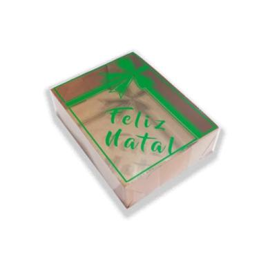Imagem de Caixa de Natal para Presente, 4 tamanhos, 10 unidades, Papel e Visor Acetato, Embala Cristal (Kraft Verde,8 x 8 x 4)