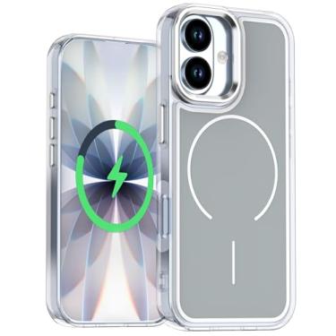 Imagem de BAISRKE Capa magnética para iPhone 17 [6,3 polegadas], [compatível com Mag-Safe] Capa fina transparente | Design híbrido à prova de choque com parte traseira rígida de policarbonato e amortecedor de