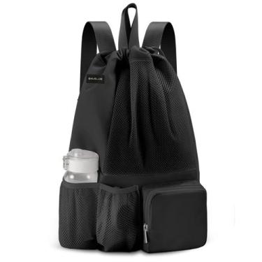 Imagem de Mochila BAVELOE, bolsa de natação com bolso molhado, preta
