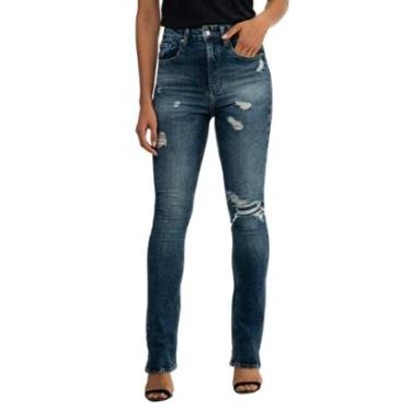 Imagem de Calça Jeans Boot Cut Rasgos Guess Azul-Feminino