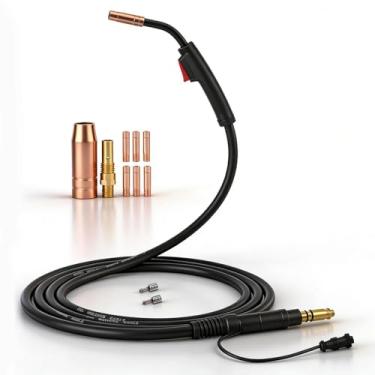 Imagem de Pistola de solda MIG de 4,5 m 180A compatível com Vulcan MIGMax 140, MIGMax 215 e OmniPRO 220, oferece kits de consumíveis adicionais