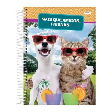 Imagem de Caderno Espiral Universitário Capa Dura 10 Matérias 160 Folhas Pets Love Jandaia Estampa 3