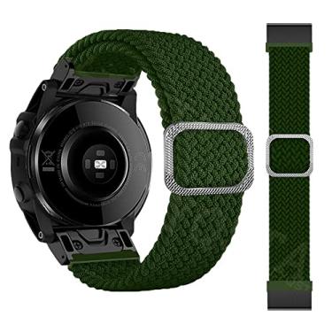 Imagem de BCMCBV Pulseira de relógio inteligente de 26 mm com laço de nylon para Garmin Fenix 6X 6 Pro 5X 5 Fenix 7X 7 Epix MK2 Pulseira de relógio Quick Easyfit Correa (H,22 mm)