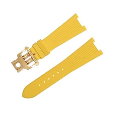 Imagem de IRFKR Para Patek Philippe FKM Fluororubber Pulseiras Acessórios Pulseira para Nautilus Watchband 5711/5712 Pulseira de interface original 25-12 mm (Cor: amarela)
