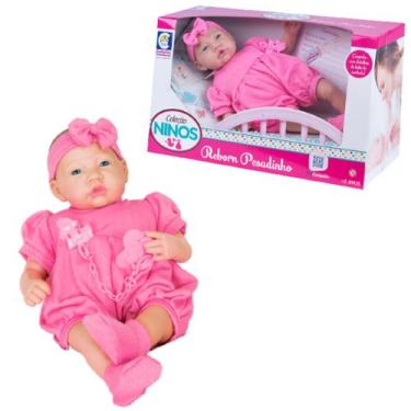 Imagem de Bebê Reborn Menina Pesadinho Boneca 44cm Baby Ninos Com Acessórios Vin