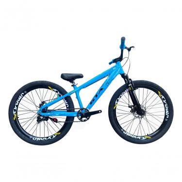 Imagem de Bicicleta 26 Gta Rebel Freeride Downhill Single Aro Vmaxx Freio A Disco Pneu Flame Preto - Azul