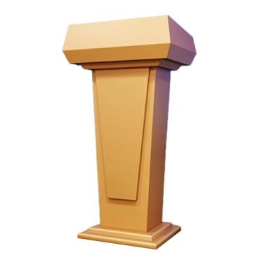 Imagem de Suporte de pódio de madeira dourada - Púlpito de igreja portátil com armário de armazenamento, mesa móvel para sala de aula, conferência, uso em auditório