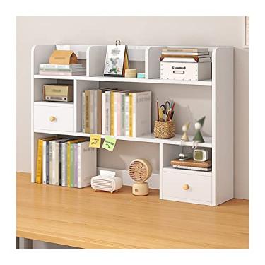 Imagem de Armário de arquivo de madeira organizador de prateleira de mesa escritório dormitório mesa estante de armazenamento rack de exibição, suporte de impressora branco escritório doméstico (L113*D17*H80cm)