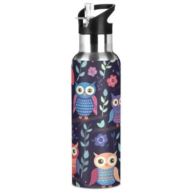 Imagem de Burbuja Garrafa de água colorida de aço inoxidável, garrafas de água isoladas a vácuo com tampa de canudo para esportes, academia, escola - à prova de vazamento e suor, sem BPA, 946 ml