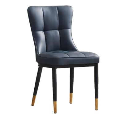 Imagem de Conjunto de 6 cadeiras de jantar modernas industriais de couro sintético, cadeiras confortáveis com encosto e pernas de metal, cadeiras de cozinha estofadas elegantes ideais para decoração de casa