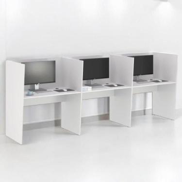 Imagem de Call Center Estação de Trabalho Escritório Mesa 3 Lugares - CASA H, Br