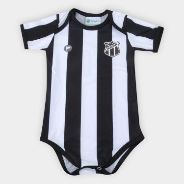 Imagem de Body Ceará Infantil Torcida Baby Listrado Proteção UV-Unissex
