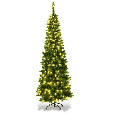 Imagem de Árvore de Natal GOFLAME, lápis pré-iluminado de 1,4 m com 150 luzes LE