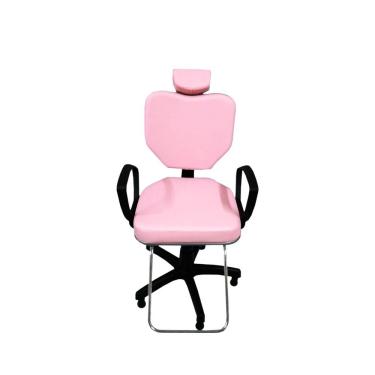 Imagem de Cadeira Poltrona Fixa Para Cabeleireiro Maquiagem Rosa Bebe