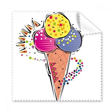 Imagem de Pano de limpeza de tela de telefone com elemento bola de gelo azul amarela vermelha, 5 peças