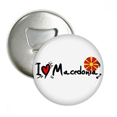 Imagem de I Love Macedonia Word Flag Love Heart Illustration Abridor de Garrafas Imã de Geladeira Emblema Multifuncional