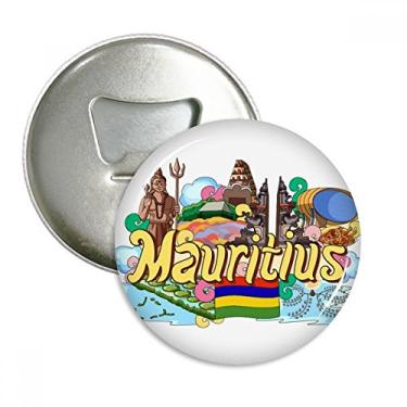 Imagem de Emblema multifuncional com emblema de ímã de geladeira com grafite da Terra Maurícia sete cores