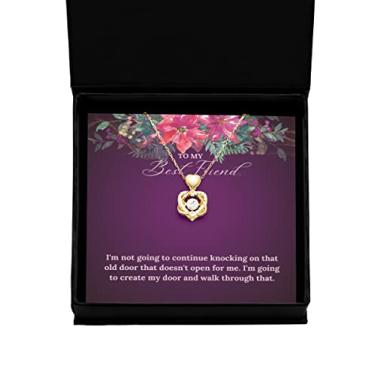 Imagem de SpreadPassion Colar de ouro com nó de coração joia de incentivo para melhor amigo, presente para inspiração, presente de incentivo para melhor amigo, ideias de presente de joias, personalizado