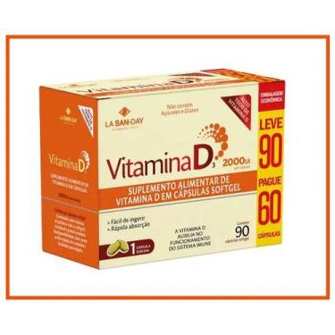 Imagem de Vitamina D3 2000Ui Com 90 Cápsulas - La San Day