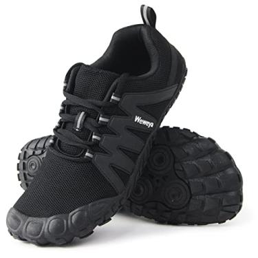 Imagem de Weweya Barefoot Shoes Tênis masculino minimalista para corrida e cross training, Preto - Língua ajustável, 40