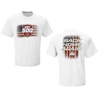Imagem de Checkered Flag Sports Camiseta branca 108th Indianapolis IndyCar 2024 Adult 500 Race 5.26.2024 Home Again, Branco, XXG